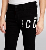 Quần Jean bò Dsquared2 icon Đen trơn logo check đùi khuy cài Like Auth 1-1 on web