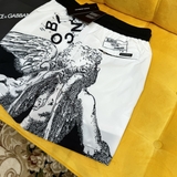 Quần short đùi gió Dolce Gabbana Blanco họa tiết thiên thần 2 lớp lót lưới Like Auth 1-1 on web