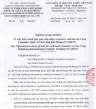 HICT, ADJUST THE RECEIVING TIME OF CONTAINER FOR EXPORT
