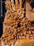 TƯỢNG GIA ĐÌNH GÀ - GỖ NU NGỌC AM