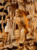 TƯỢNG ĐẠT MA NGỒI THIỀN - GỖ HOÀNG ĐÀN