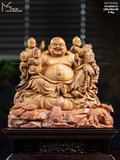 Tượng Di Lặc ngũ phúc gỗ hoàng đàn mã 19589