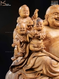 Tượng Di Lặc ngũ phúc gỗ hoàng đàn mã 19589