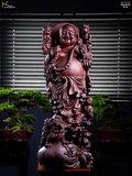 TƯỢNG DI LẶC NGŨ PHÚC DÁNG ĐỨNG - GỖ TỬ ĐÀN