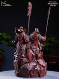 TƯỢNG TAM VỊ ANH HÙNG - GỖ TỬ ĐÀN