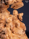 TƯỢNG GỖ DI LẶC NGỒI NGŨ PHÚC - GỖ HOÀNG ĐÀN