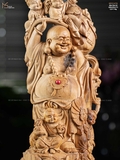 TƯỢNG DI LẶC NGŨ PHÚC - GỖ HOÀNG ĐÀN