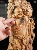 TƯỢNG DI LẶC NGŨ PHÚC - GỖ HOÀNG ĐÀN