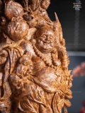 TƯỢNG DI LẶC NGŨ PHÚC - GỖ NU NGỌC AM