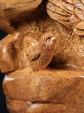 TƯỢNG GIA ĐÌNH GÀ - GỖ NU NGỌC AM