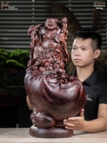 TƯỢNG DI LẶC ĐỨNG BAO TIỀN - GỖ NU TỬ ĐÀN