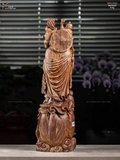 TƯỢNG DI LẶC TAM PHÚC ĐỨNG BAO TIỀN - GỖ NU SƯA