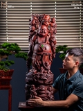 TƯỢNG GỖ DI LẶC ĐỨNG NGŨ PHÚC - GỖ TỬ ĐÀN