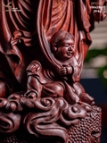 TƯỢNG GỖ DI LẶC ĐỨNG NGŨ PHÚC - GỖ TỬ ĐÀN