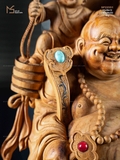 TƯỢNG DI LẶC ĐỨNG BAO TIỀN - GỖ HOÀNG ĐÀN