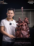TƯỢNG TAM VỊ ANH HÙNG - GỖ TỬ ĐÀN