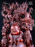 TƯỢNG DI LẶC ĐỨNG BAO TIỀN - GỖ NU TỬ ĐÀN