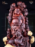 TƯỢNG DI LẶC ĐỨNG BAO TIỀN - GỖ NU TỬ ĐÀN