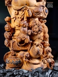 TƯỢNG DI LẶC NGŨ PHÚC - GỖ HOÀNG ĐÀN