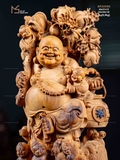 TƯỢNG DI LẶC NGŨ PHÚC - GỖ HOÀNG ĐÀN