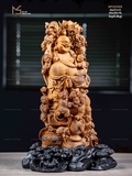 TƯỢNG DI LẶC NGŨ PHÚC - GỖ HOÀNG ĐÀN