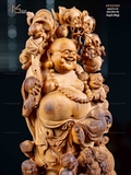 TƯỢNG DI LẶC NGŨ PHÚC - GỖ HOÀNG ĐÀN