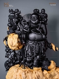 TƯỢNG DI LẶC NGŨ PHÚC - GỖ NU MUN
