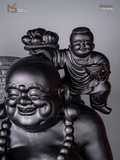 TƯỢNG DI LẶC NGŨ PHÚC - GỖ NU MUN