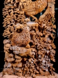TƯỢNG GIA ĐÌNH GÀ - GỖ HOÀNG ĐÀN
