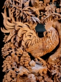 TƯỢNG GIA ĐÌNH GÀ - GỖ HOÀNG ĐÀN