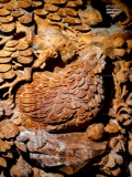 TƯỢNG GIA ĐÌNH GÀ - GỖ HOÀNG ĐÀN