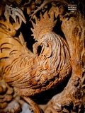 TƯỢNG GIA ĐÌNH GÀ - GỖ HOÀNG ĐÀN
