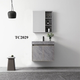 TC2029 -  Tủ chậu nhựa PVC, mặt đá chống xước chậu sứ âm, kích thước 48x60cm