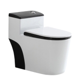KA3983 - Bồn cầu liền khối đen trắng xả lệc, men nung nano cao cấp