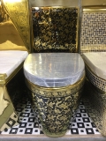 BỆT HOA VĂN MẠ ĐEN VÀNG
