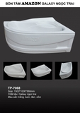 TP7068 - BỒN TẮM NGÂM HÌNH CHỮ NHẬT 2 MẶT YẾM CÓ CHỮ