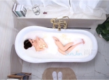 KB709 - Bồn tắm ngâm cao cấp, chất liệu Acrylic. Kích thước: 1600 x 800 x 760 (mm). Tặng kèm kệ gỗ