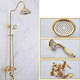SC3330 - Sen cây cổ điển mạ vàng tay đá cao cấp