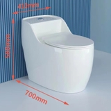 KA6009 - Bồn cầu trứng liền khối trắng, men nano chống bám dính, bộ xả cao cấp, nước xả mạnh và êm.