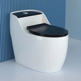 KA6011 - Bồn cầu trứng liền khối trắng nắp đen, men nano chống bám dính, bộ xả cao cấp, nước xả mạnh và êm.