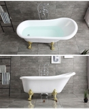 KB709 - Bồn tắm ngâm cao cấp, chất liệu Acrylic. Kích thước: 1600 x 800 x 760 (mm). Tặng kèm kệ gỗ