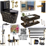 LX02 - Combo phòng tắm đen vàng cao cấp Luxury02