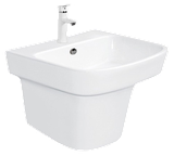 CB02 - Combo trọn bộ phòng tắm, bồn cầu liền khối, chậu sứ treo lửng, sen cây inox vuông