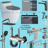 LUXURY26 - Combo phòng tắm cao cấp . Bồn cầu liền khối nắp UF chống xước, tủ chậu nhựa.