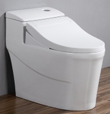 KA5824 - Bồn cầu giả thông minh liền khối, xả lệch, sư nung tráng men nano tuyết cao cấp