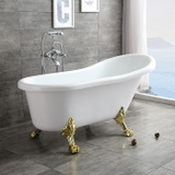 KB709 - Bồn tắm ngâm cao cấp, chất liệu Acrylic. Kích thước: 1600 x 800 x 760 (mm). Tặng kèm kệ gỗ