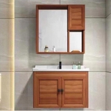 TC193 - Tủ chậu nhôm, mặt chậu sứ liền khối, kèm tủ gương và vòi nóng lạnh
