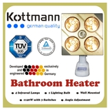 K4BG - Đèn sưởi nhà tắm Kottmann 4 bóng