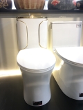 KA1986 - Bồn cầu liền khối trắng vàng, sứ nung tráng men nano cao cấp
