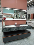 TC2241 - TỦ BÀN ĐÁ, MẶT ĐÁ 2 CHẬU SỨ ÂM KẾT HỢP TỦ DƯỚI